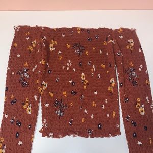 long sleeve off the shoulder top